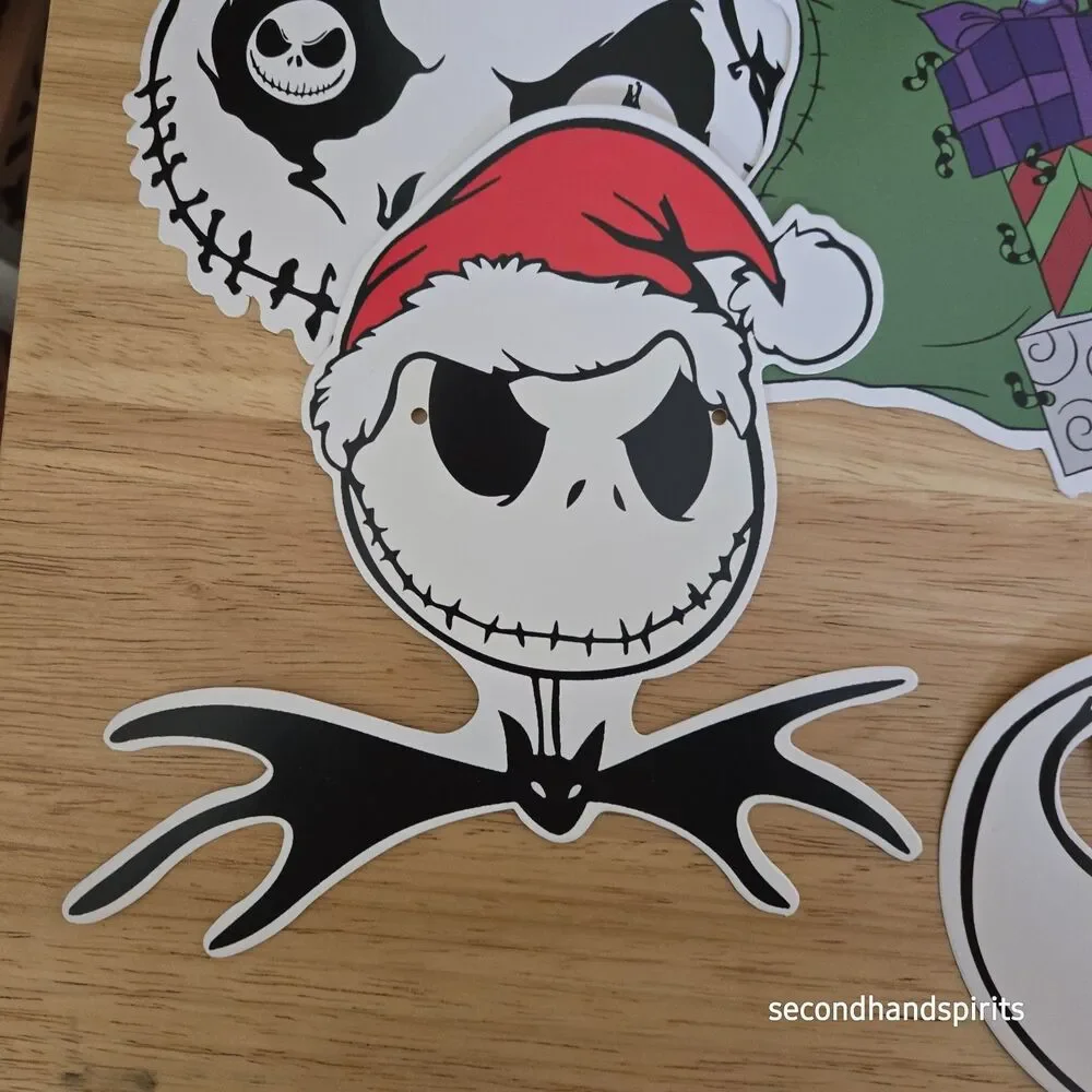 Nightmare Before Christmas DIY Banner Kit - Holiday Cardstock Cutouts & Raffia